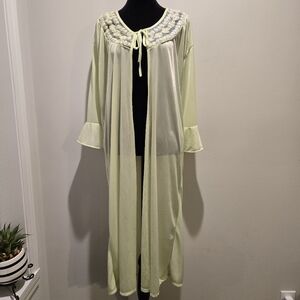 Sinderella Robe Vintage Sheer Lightweight Tie Front Intimate Gown Large